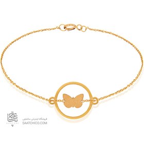 تصویر دستبند طلا با پروانه دو رو کد LB118 