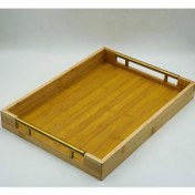 تصویر سینی پذیرایی بامبو دسته طلایی 