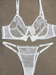 تصویر ست شورت و سوتین توری فنردار - 85 