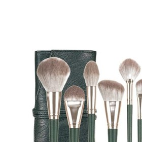 تصویر ست برس آرایشی مدل G1 رنگ سبز 14 عددی به همراه کیف Brush Set G1 14Pcs With Bag