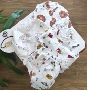 تصویر ست بلوز مانتویی و شلوار نوزادی ترک برند nayinom 