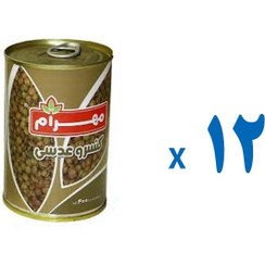 تصویر کنسرو عدسی مهرام کارتن 12 عدد 