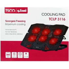 تصویر کول پد تسکو 3116 TSCO TCLP 3116 LED 6-Fan Laptop CoolPad