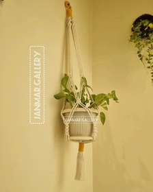 تصویر آویز گلدان macrame hanging planter