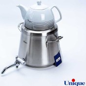 تصویر کتری و قوری 4 لیتر استیل مدل UN-7203 4 liter steel kettle and teapot model UN-7203