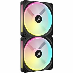 تصویر فن خنک کننده کیس کامپیوتر کورسیر مدل iCUE LINK QX140 RGB Black 2-in-1 Corsair iCUE LINK QX140 RGB Black 2-in-1 Computer Case Fan