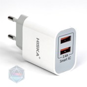 تصویر شارژر دیواری H-107 هیسکا DUAL USB WALL CHARGER H-107