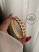 تصویر دستبند وای اس ایکس طرح طلا مدل باریک 