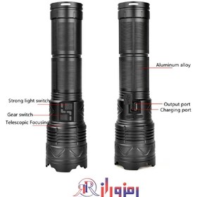 تصویر چراغ قوه ZINGARO مدل G500 نوردهی فوق العاده عالی ZINGARO G500 model flashlight