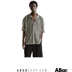 تصویر پیراهن مردانه اورجینال پل اند بیر PULL&amp;BEAR Open knit short sleeve shirt 