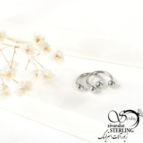 تصویر پیرسینگ بینی گرد استیل کد 6716 