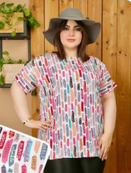 تصویر تیشرت نخی زنانه پارچه نخی تایلندی مدل قواره‌دار کد 1589 