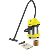 تصویر جارو برقی آب و خاک کارچر Karcher (کرشر) مدل WD 3 (استیل) 