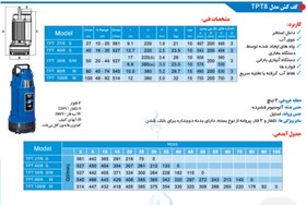 تصویر کفکش توان تک ۲۷ متری ۳ اینچ خروجی از بالا پروانه استیل فلوتر دار مدل TPT27/8F | پمپ مخصوص لایه روبی چاه ، آبدهی بالا و فلوتر دار آلمانی اصل تک فاز 