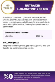 تصویر الکارنیتین ۷۰۰ میلی کرم برند Nutraxin Nutraxin Quick Slim - L-Carnitine 700 mg 60 Tablet