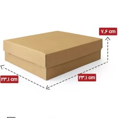 تصویر جعبه شیرینی یک کیلویی 23*23 کرافت (فروش کیلویی) 