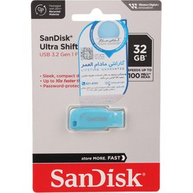 تصویر فلش مموری سن دیسک مدل Ultra Shift ظرفیت 32 گیگابایت SanDisk Ultra Shift USB3.2 Gen 1 32GB Flash Memory