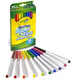 تصویر 10 عدد ماژیک قابل شستشو سوپر تیپ برند crayola 10 ct. Washable Super Tips Markers 1.1 x 13 x 21.2cm