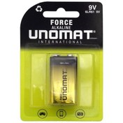 تصویر باتری 9V یونومات مدل Force Alkalin ا Unomat Force Alkaline 9V Battery Unomat Force Alkaline 9V Battery