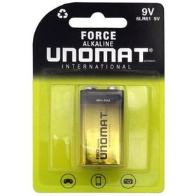 تصویر باتری 9V یونومات مدل Force Alkalin Unomat Force Alkaline 9V Battery