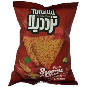 تصویر برگه ذرت کنجدی(طعم پنیر)فاقدگلوتن100گرم ترددیلا Tordilla gluten-free sesame (cheese flavor) corn chips 100g