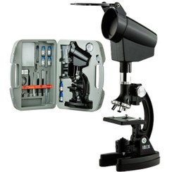 تصویر میکروسکوپ دانش آموزی IBEX مدل Zoom Box Vision تک چشمی با کیف حمل هاردباکس 