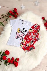 تصویر ست تیشرت و شلوار راحتی زنانه طرح میکی موس M.H.A خنکی و استایل تابستانه 