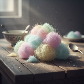 تصویر پشمک دو طعم میوه ای یزدی 400 گرمی 