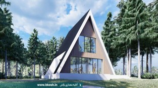 تصویر نقشه ساخت کلبه سوئیسی استخردار 70متری villa-72 