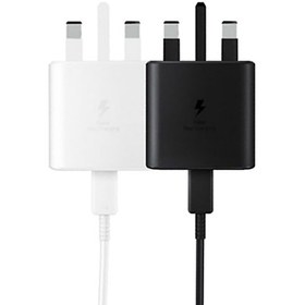 تصویر اداپتور 45w + کابل سامسونگ اورجینال باگارانتی - adapter+usb type c 