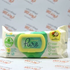 تصویر دستمال مرطوب 42 عددي با روغن نارگيل پمپرز Pampers 