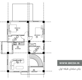 تصویر نقشه ویلا دوبلکس 200 متری پلان معماری villa-027 