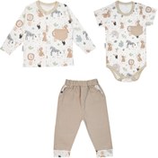 تصویر ست نوزادی سه تکه مدل کاکتوس سپیدپوش 