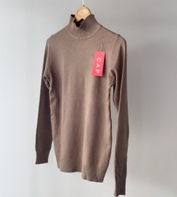 تصویر بافت یقه سه سانت بیسیک - موکا 