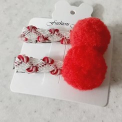 تصویر گلسر و گیره سر پوم پوم یلدایی جفتی عمده سفارشی برای جایزه هدیه روز دانش آموز روز دختر نوزاد گیفت نوزاد 