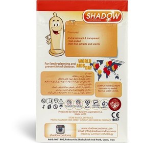 تصویر کاندوم شادو مدل میوه ای Flavoured بسته 12 عددی Shadow Flavoured condom 12 pcs