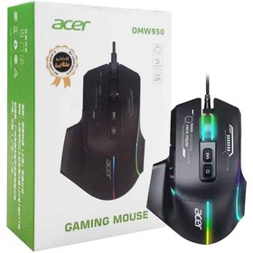 تصویر ماوس باسیم بی‌صدا گیمینگ ایسر مدل ACER OMW950 | عملکرد فوق‌العاده و طراحی شگفت‌انگیز 