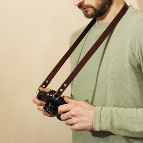 تصویر بند دوربین /چرم طبیعی - مشکی / 80cm 