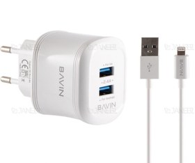 تصویر شارژر دیواری و کابل لایتنینگ باوین Bavin PC390Y Lightning Charger 