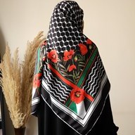 تصویر روسریِ سلام ( چفیه فلسطین ) مشکی 