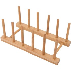 تصویر نگهدارنده بشقاب ایکیا مدل IKEA OSTBIT Plate holder, bamboo