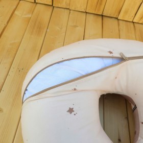 تصویر بالش شیردهی U شکل ۲ تکه مخمل میکرو خرس قطبی کرم 