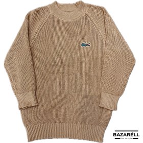 تصویر پلیور مردانه بژ برند LACOSTE Edition | BAZARÈLL Men’s beige Knit Sweater | BAZARÈLL Lacoste Edition 