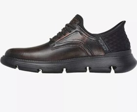 تصویر کفش چرم اسکچرز مردانه مدل SKECHERS 205046-dkbr 