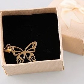 تصویر آویز گردنبند طلا 18 عیار طرح پروانه ( تضمین اصالت ) 