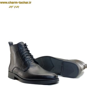 تصویر نیم بوت مردانه بندی بغل زیپ دار چرم طبیعیsi180 - 4 