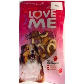 تصویر تشویقی سگ جرکی لاومی با طعم مرغ LoveMe Jerky Dog Treats Feature Rawhide Treats and Fish