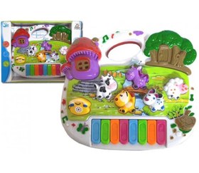 تصویر پیانو موزیکال اسباب بازی طرح کلبه درخت و قارچ 