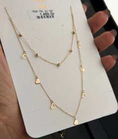 تصویر گردنبند دولاین گوی و قلب 