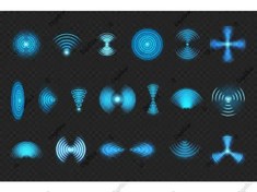 تصویر سیگنال موج وای‌فای و اثر نور حسگر – مجموعه‌ای از اثرات سیگنال دیجیتال 